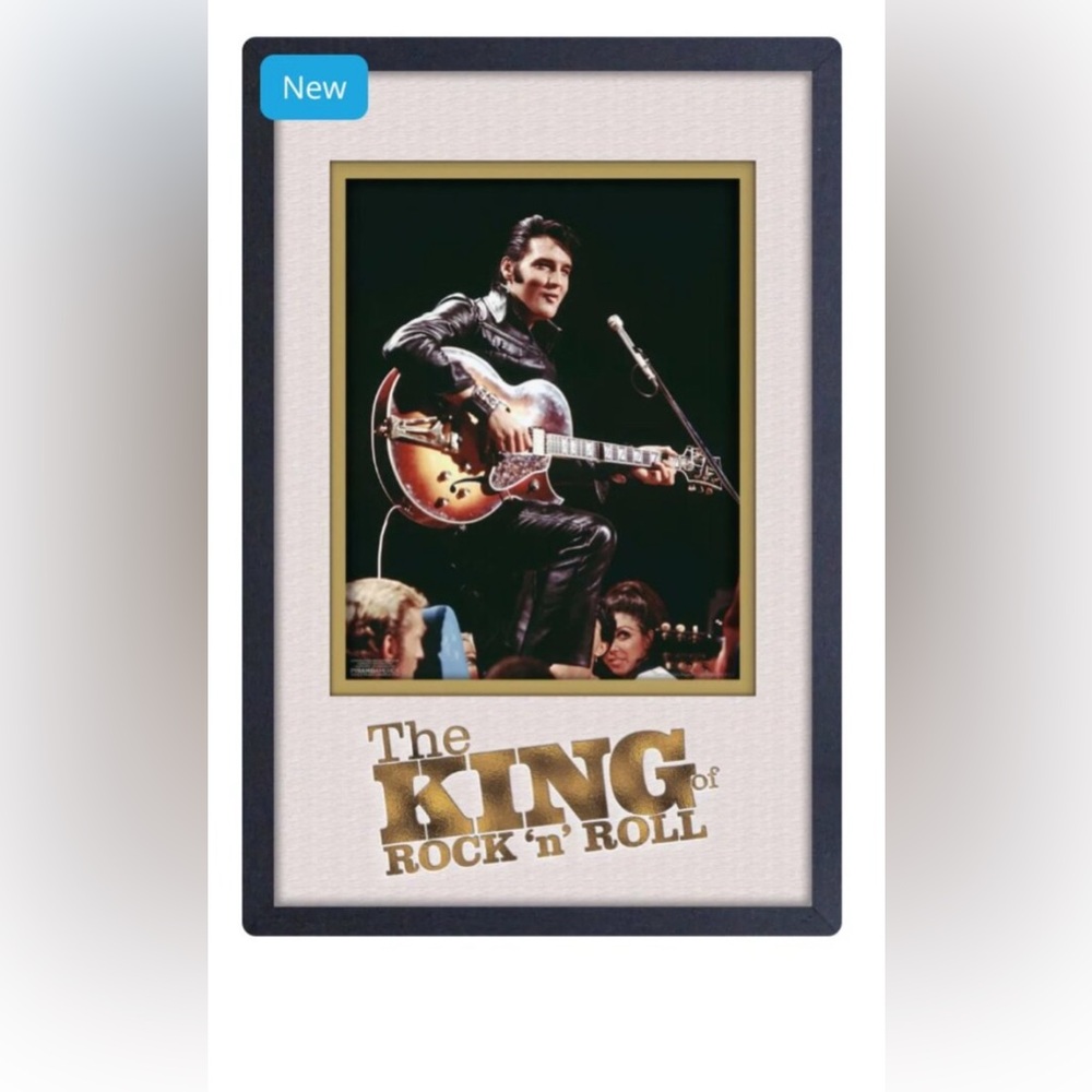 Elvis- King of Rock and Roll 11x17 Faux Matted & Framed Print